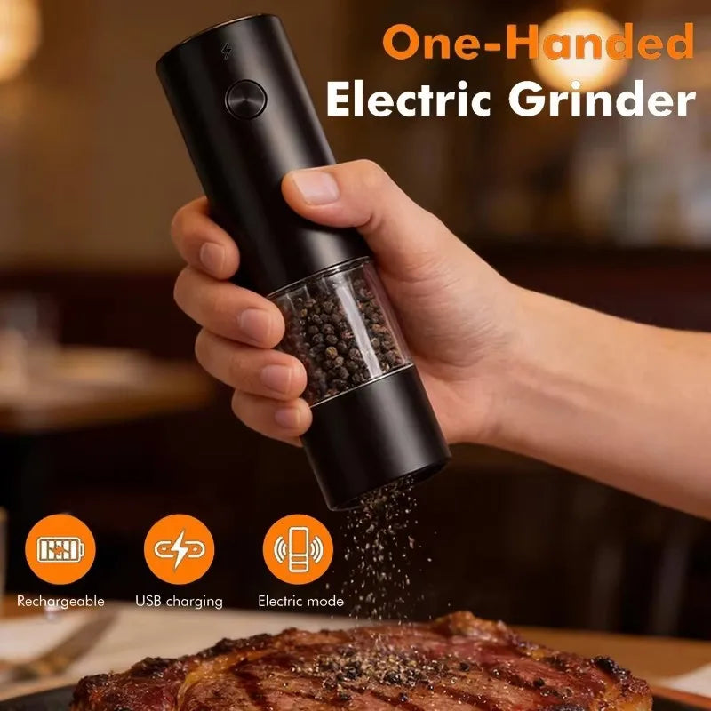 Mini USB Rechargeable Automatic Pepper Grinder - Adjustable Coarseness
