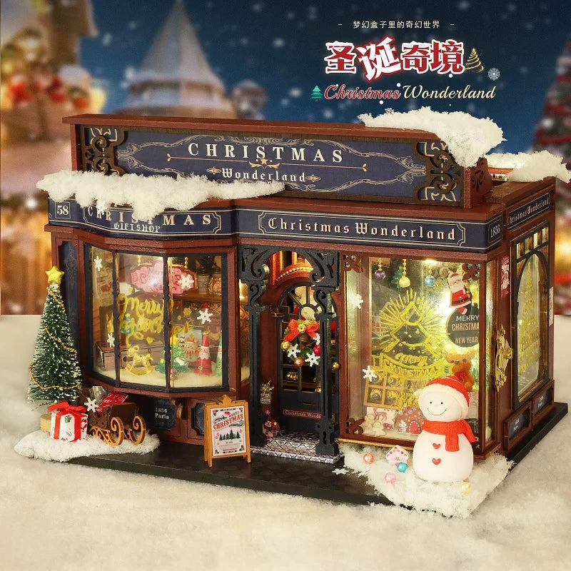 Enchanting DIY Christmas Wonderland Miniature Kit - Handcrafted 3D Model