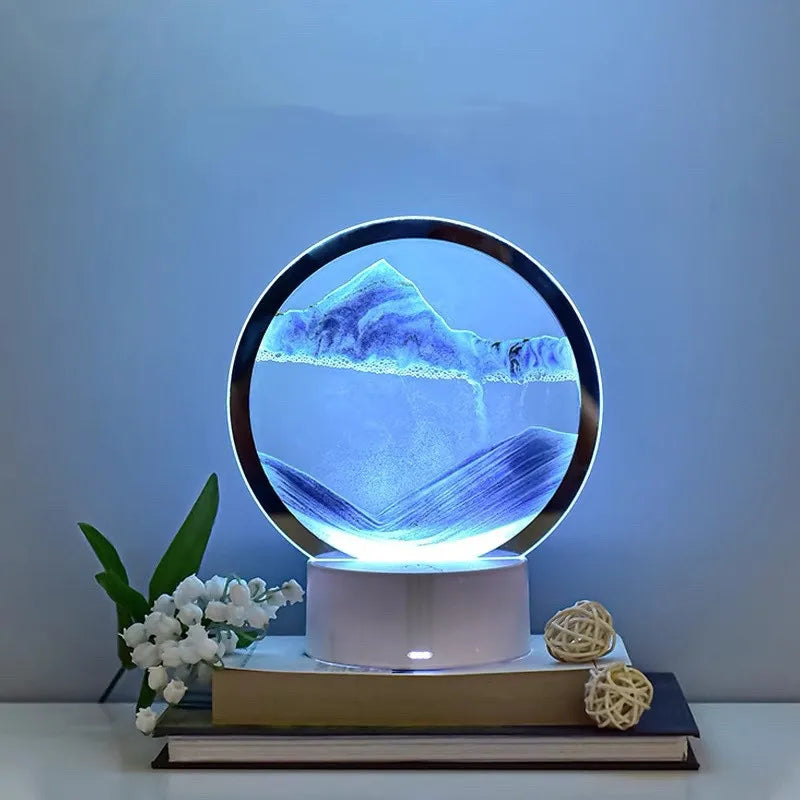 Colorful Quicksand Table Lamp - 3D LED Sand Painting Night Light