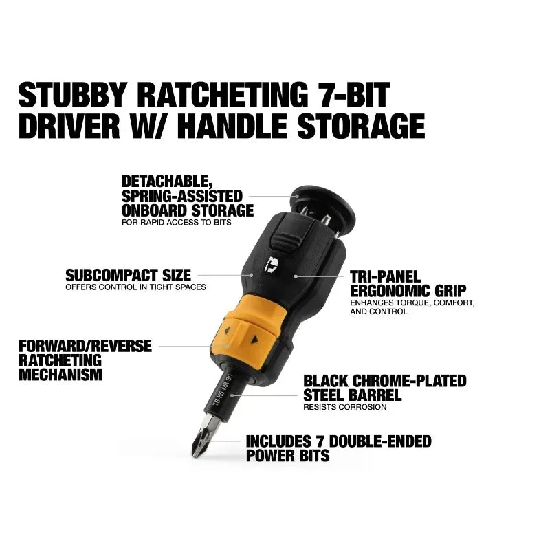 TOUGHBUILT 9-Piece Ergonomic Ratcheting Screwdriver Set