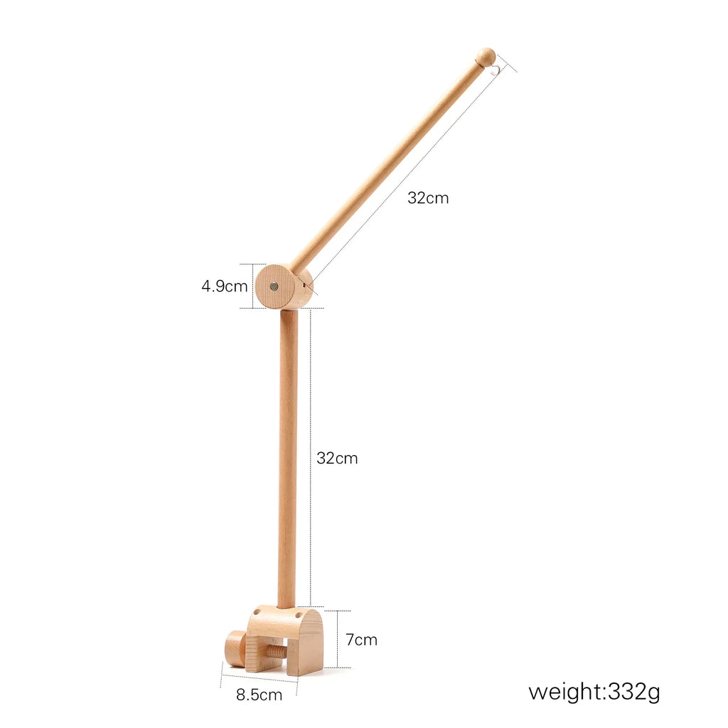 Infant Wooden Crib Rattle Toy - Mobile Hanging Bed Bell for Babies