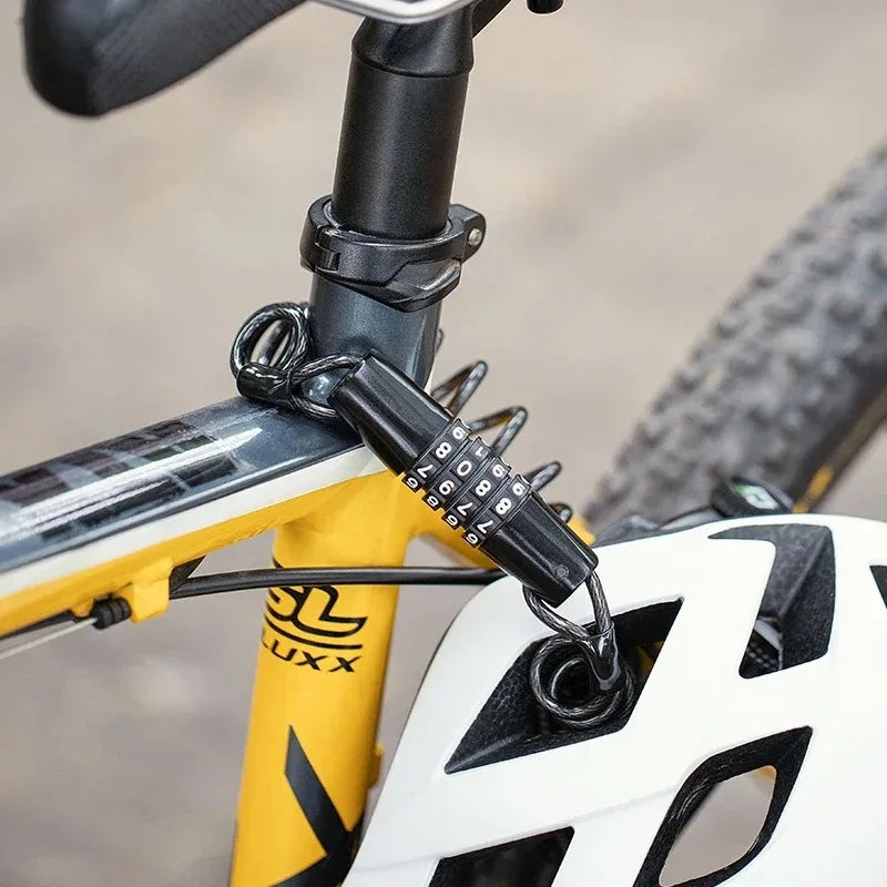 ROCKBROS 4-Digit Password Bicycle Lock - Durable Anti-Theft Steel Chain