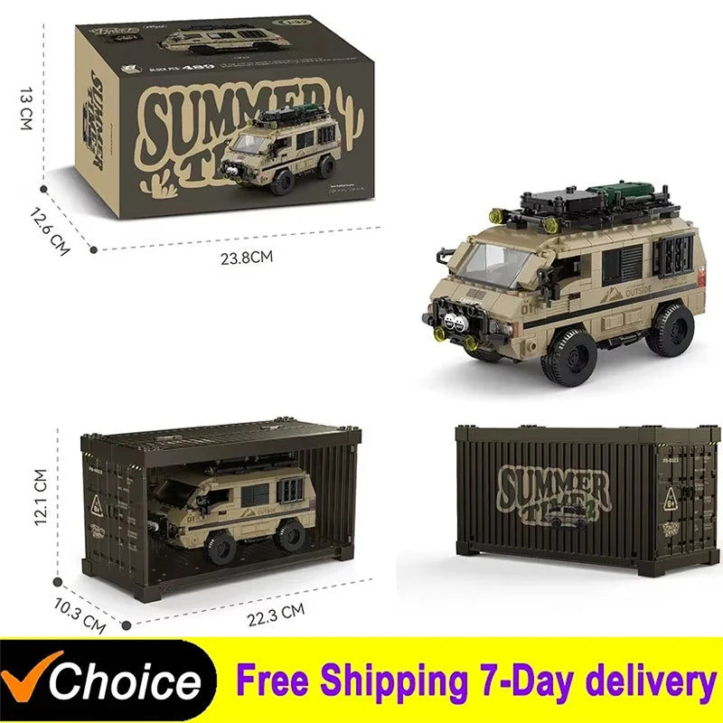 489Pcs City Camper Car Building Blocks Set - Creative Fun for Kids