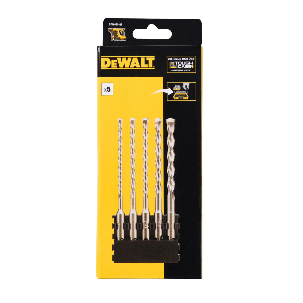 DEWALT SDS Plus Masonry Drill Bit Set - 5 Piece Power Tool Essentials