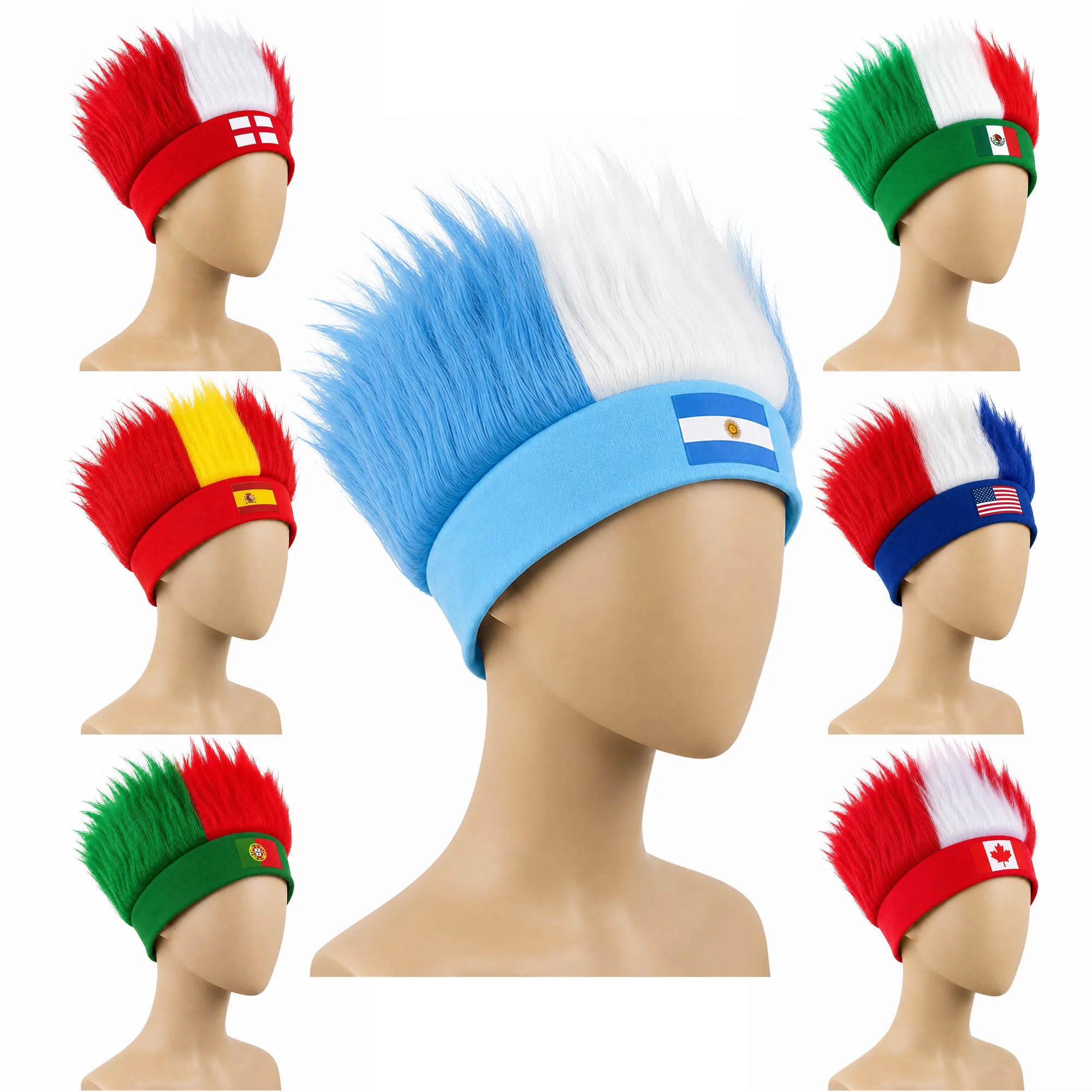 Ultimate World Cup Fan Wig - Vibrant National Flag Colors