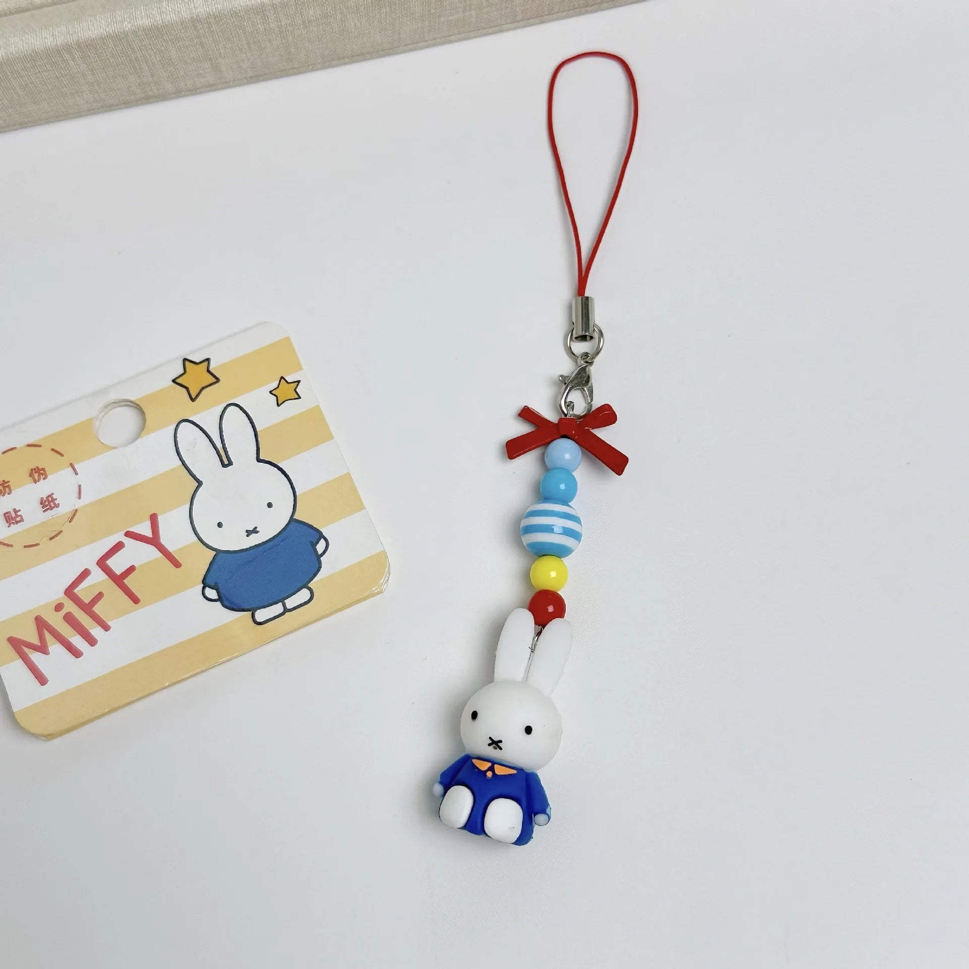 Kawaii Miffy Keychain - Cute Cartoon Rabbit with Bow for Girls