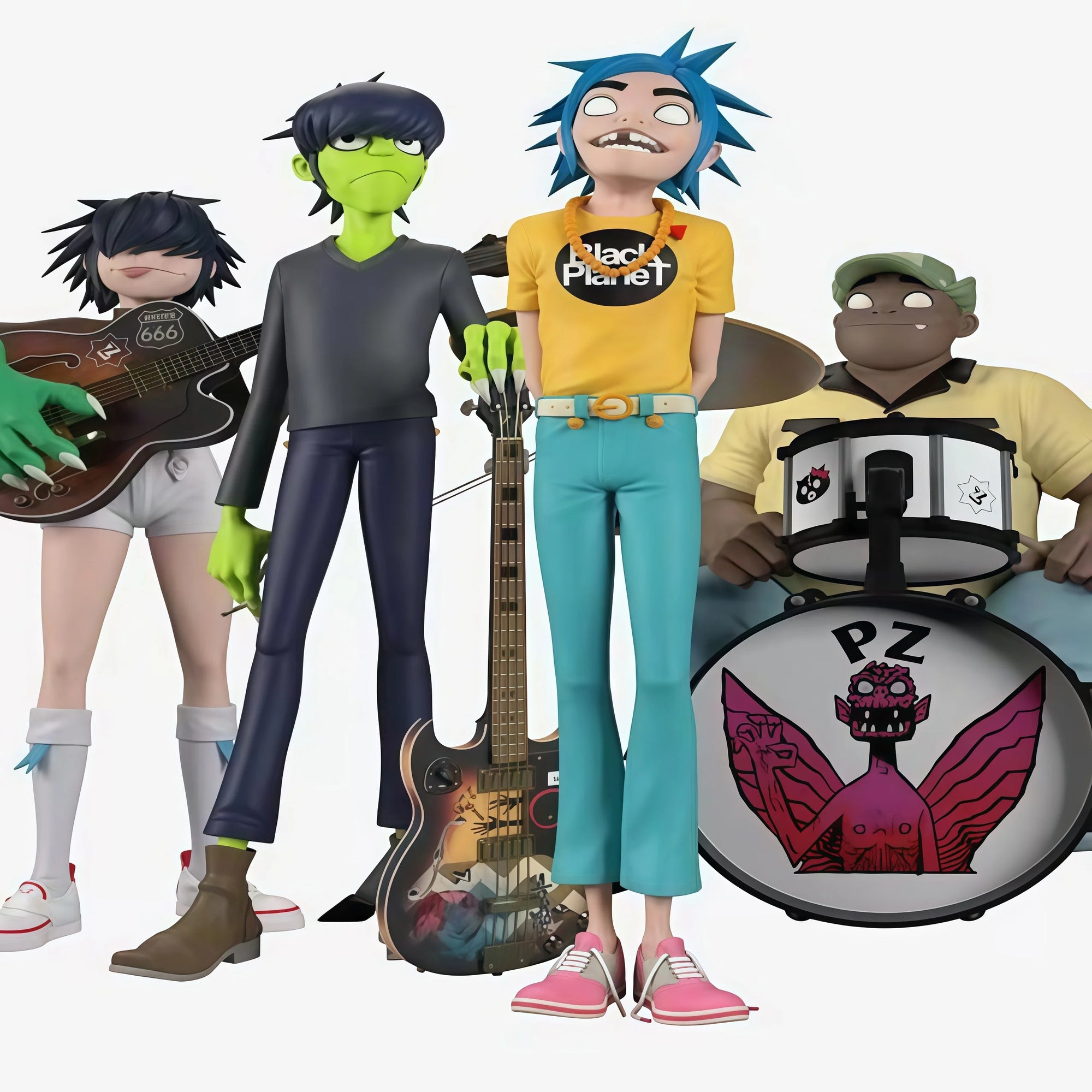 Gorillaz Collectible Figures Set - 2D Noodle & Murdoc Dolls