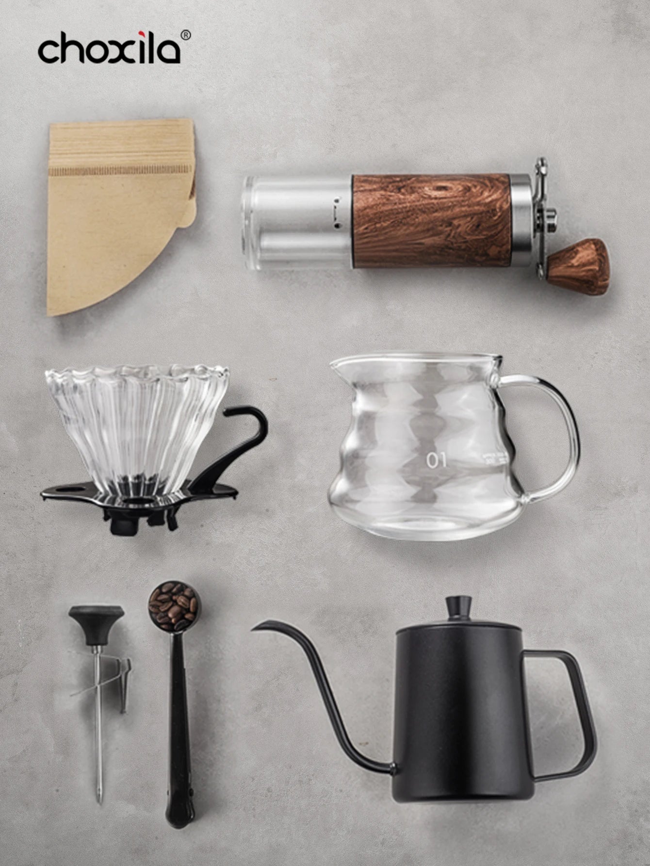 Choxila Portable Pour Over Coffee Maker Set - Travel Coffee Kit
