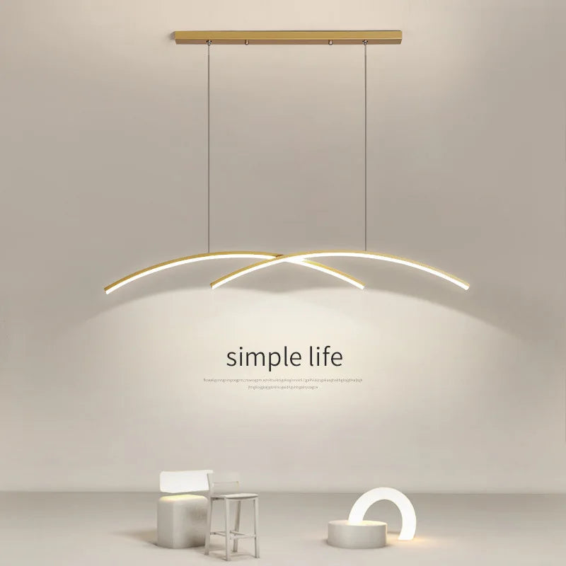 Stylish Minimalist Long Linear Pendant Lamp for Dining & Bar