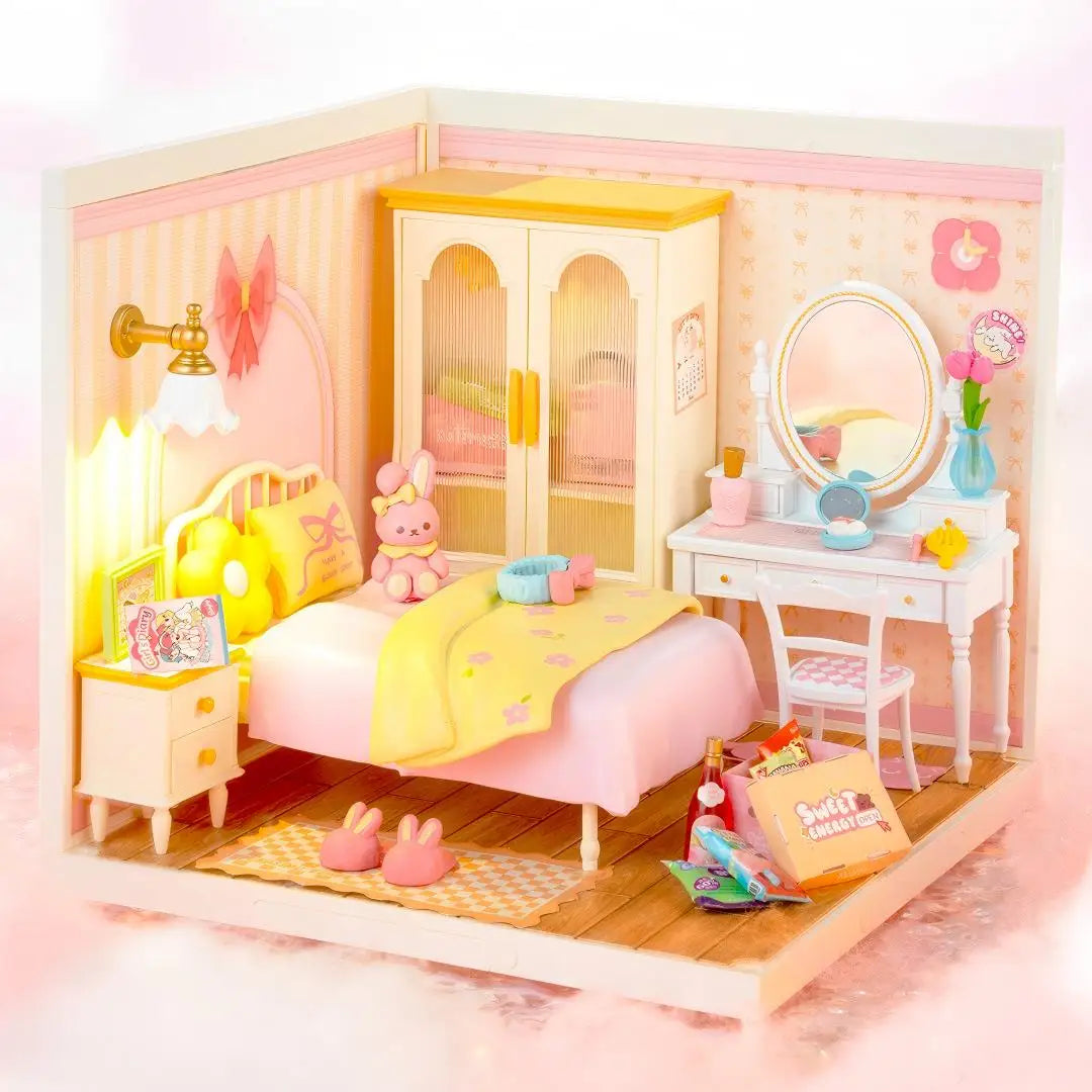Robotime 3D Puzzle Miniature Pink Bedroom DIY Model Kit