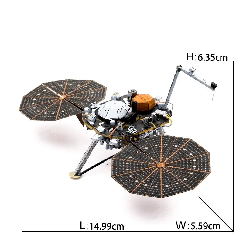 3D Metal Spacecraft Puzzle - Hubble Telescope & Mars Rover Model