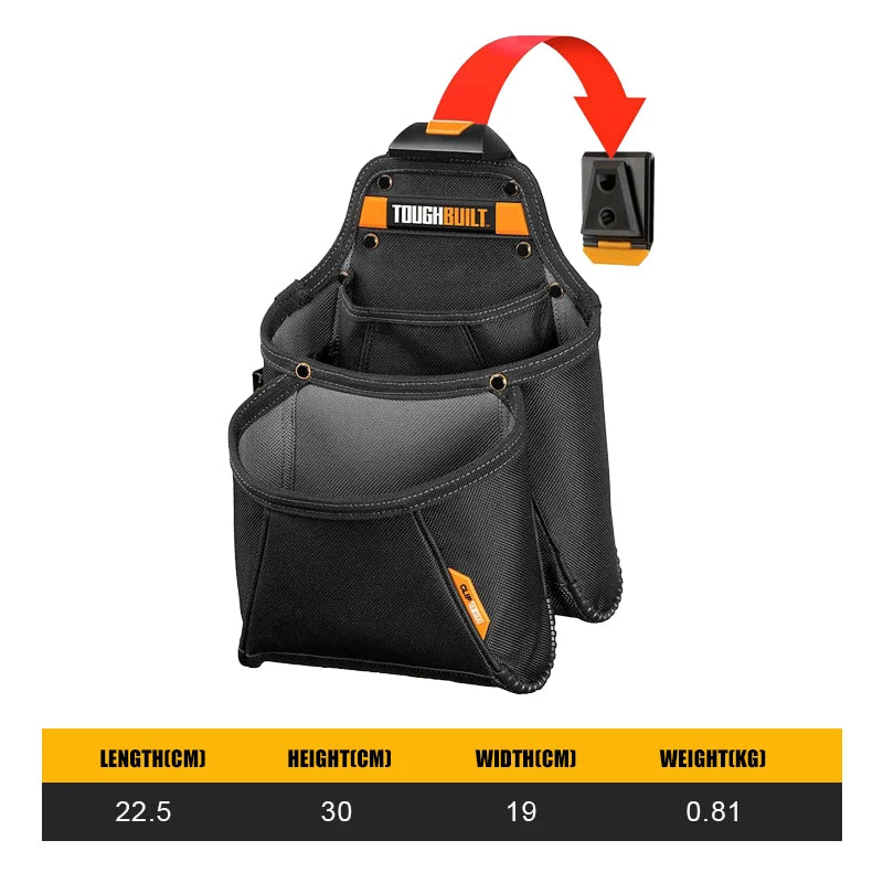 ToughBuilt Mega Supply Pouch - Versatile Tool Belt Organizer