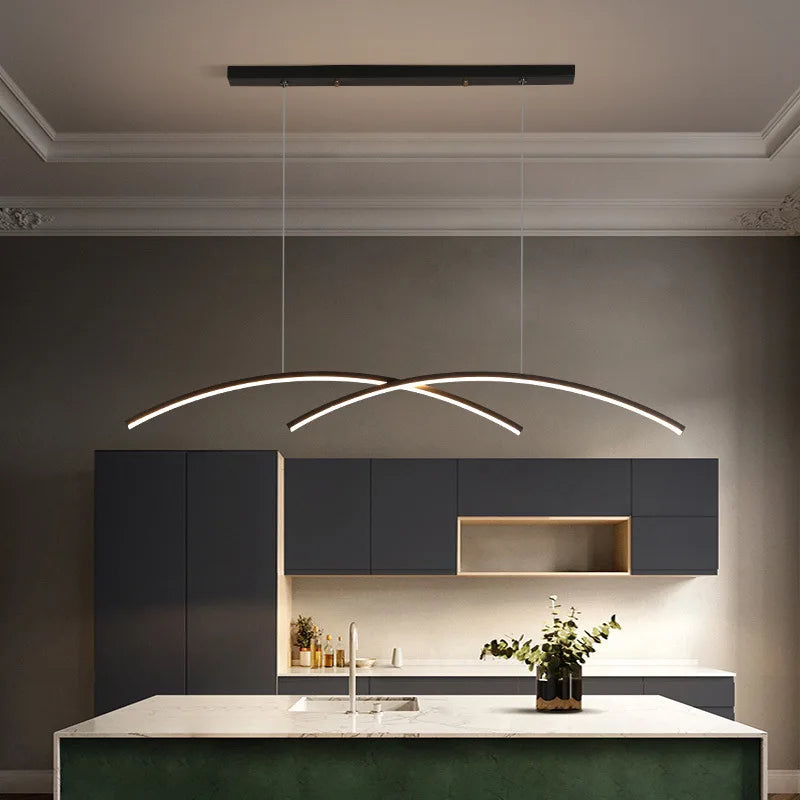 Stylish Minimalist Long Linear Pendant Lamp for Dining & Bar