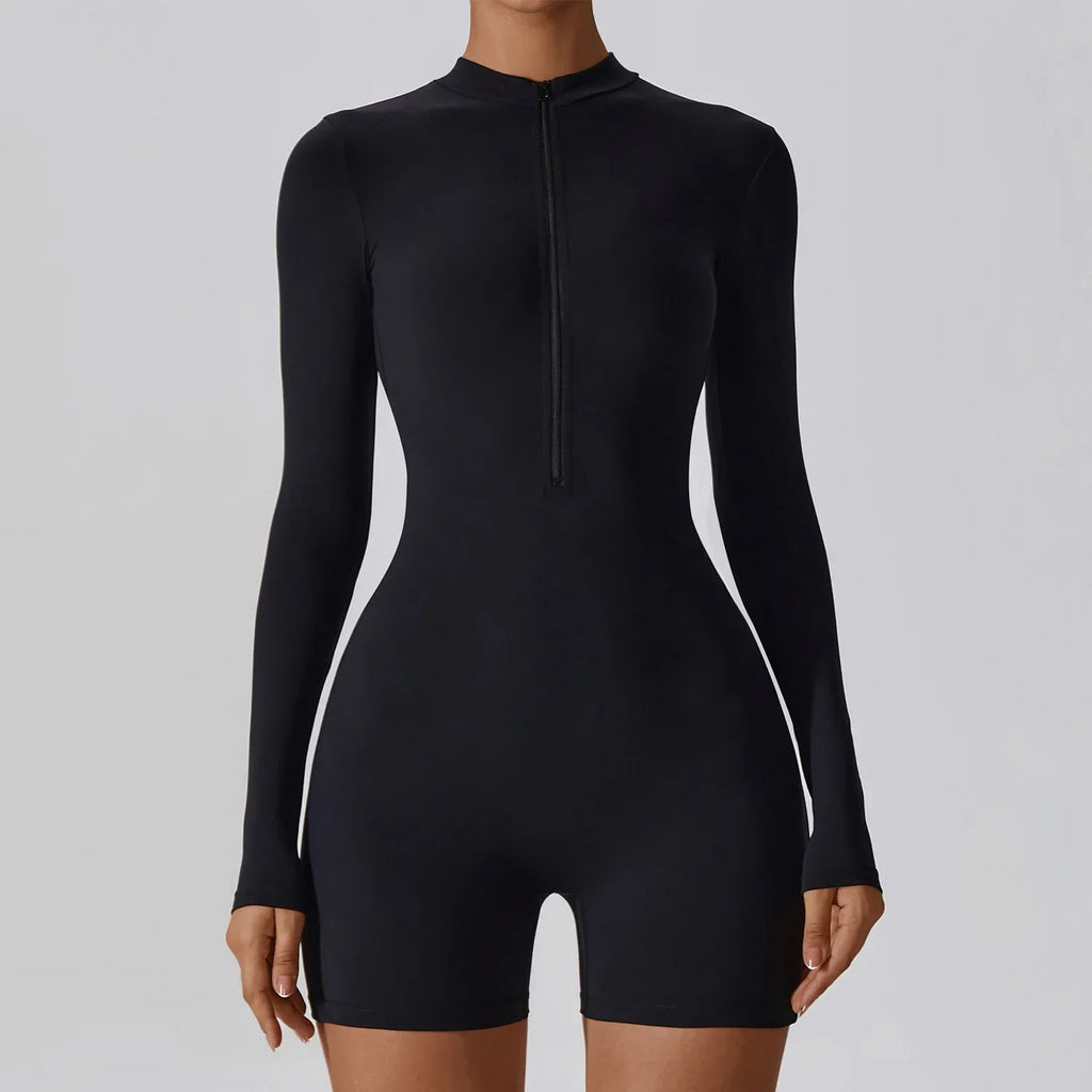STOWN Long Sleeve Yoga Jumpsuit - Stylish Slim Fit for Active Use