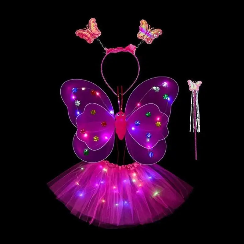 Luminous Butterfly Wings LED Costume Set – Enchanting Fairy Accessories