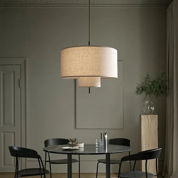 Nordic Wabi Sabi Handmade Linen LED Pendant Lamp for Home Decor