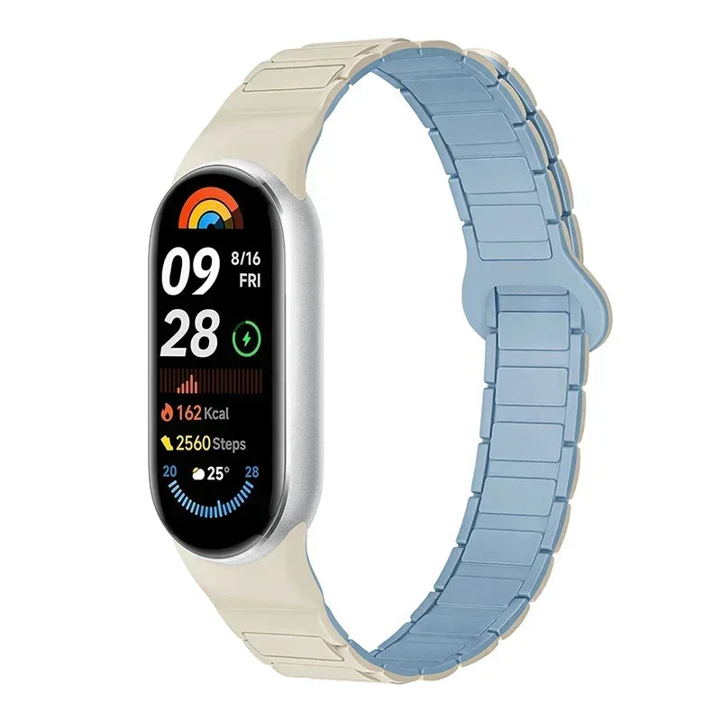 Premium Two-Tone Silicone Sports Watchband for Xiaomi Mi Band 8/9/10