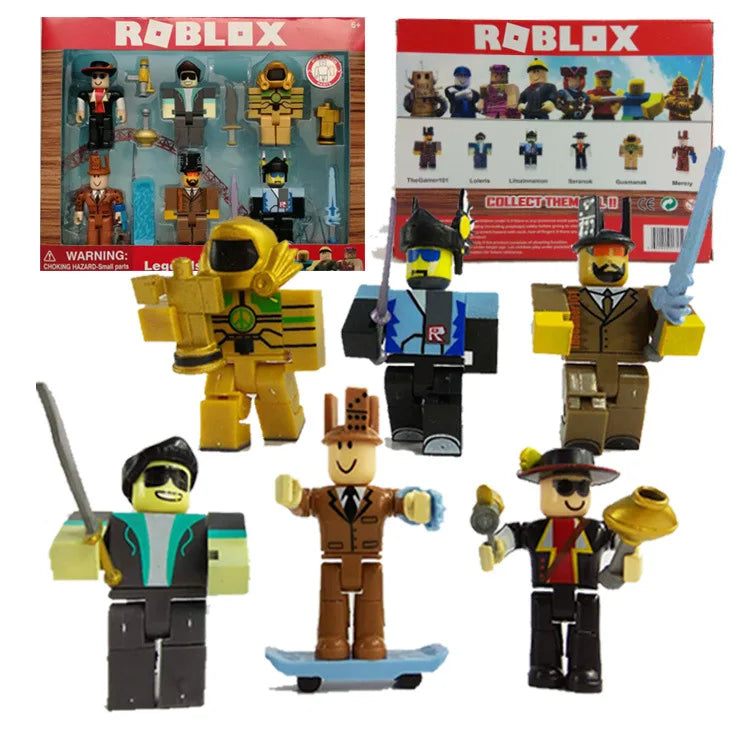 Roblox Cartoon Model Set - 6 Colorful Characters for Imaginative Play
