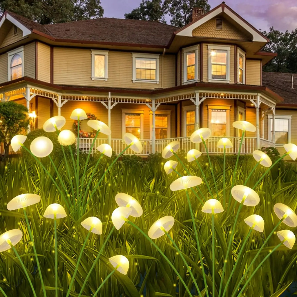Waterproof Dual Mode LED Solar Mushroom Garden Lights for Ambiance