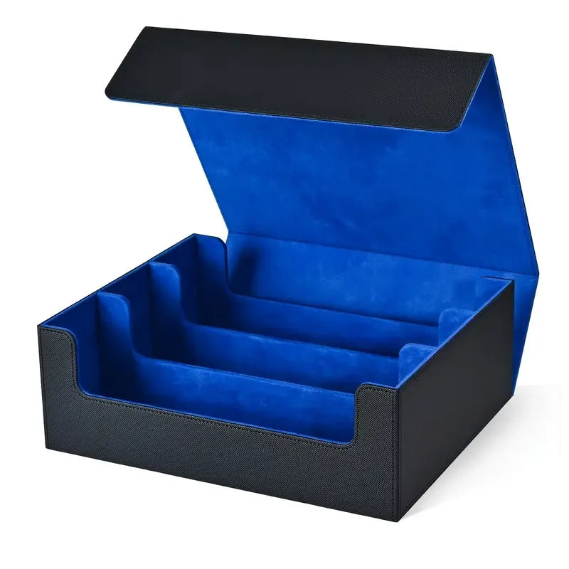 Premium PU Leather Trading Card Storage Box - Holds 1800+ Decks
