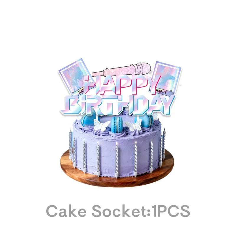 KPOP Pink & Purple Disposable Tableware Set for Birthday Parties