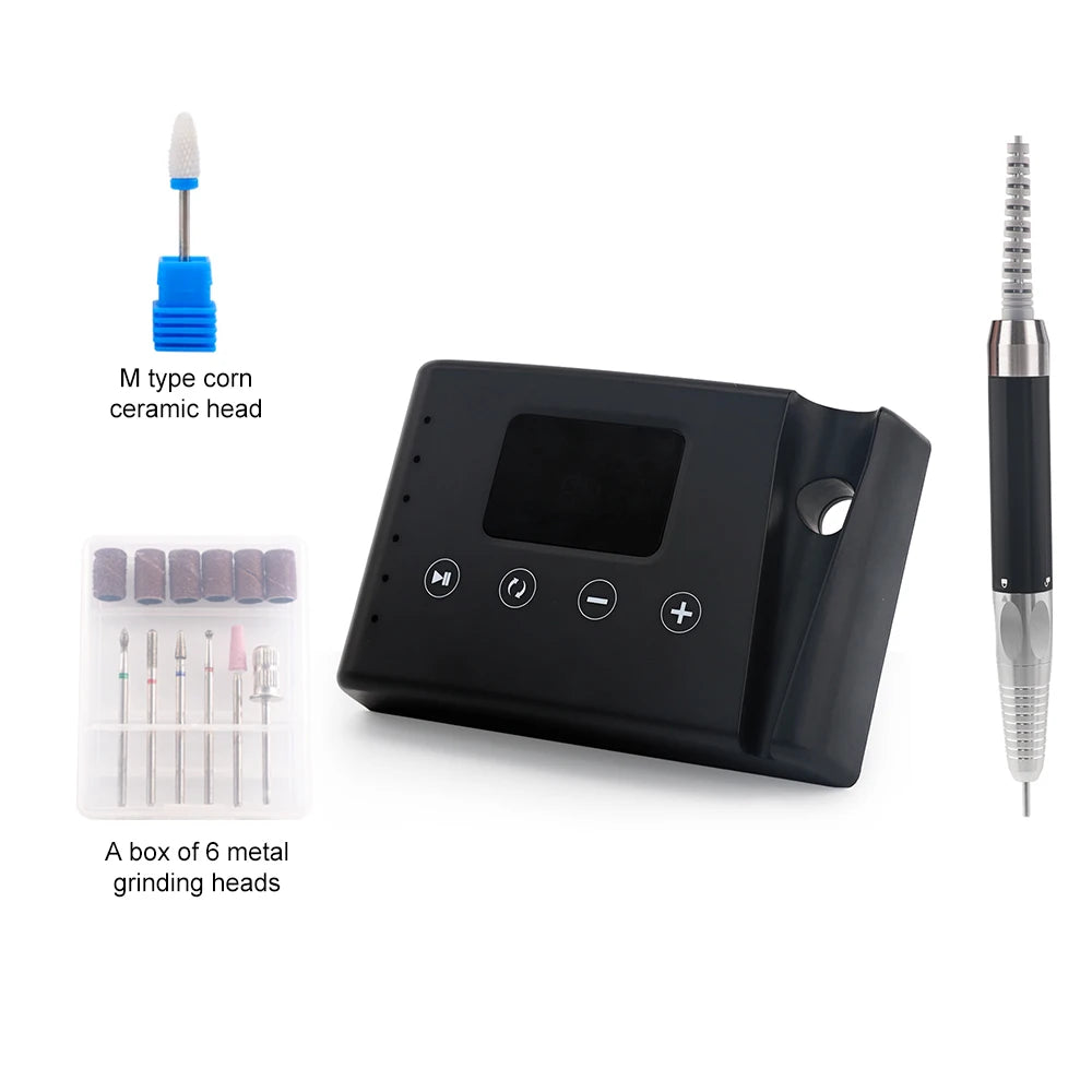 Powerful 85W Brushless Electric Nail Drill - 35,000 RPM 2-in-1 Manicure Tool