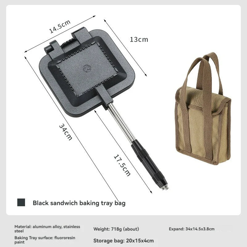 CAMPINGMOON Non-Stick Double-Sided Sandwich Grill Pan - BKTT-1315