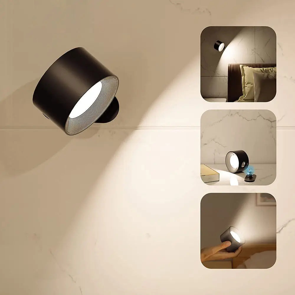 Magnetic Touch Rechargeable Wall Lamp with Remote & Dimmable Lighting