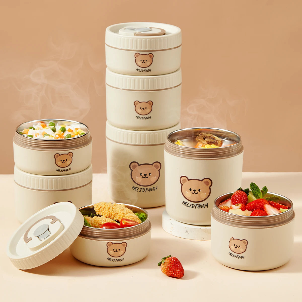 Insulated 304 Stainless Steel Bento Lunch Box - Large Capacity