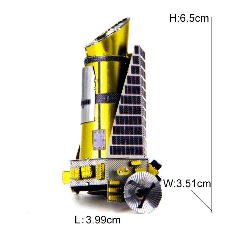 3D Metal Spacecraft Puzzle - Hubble Telescope & Mars Rover Model