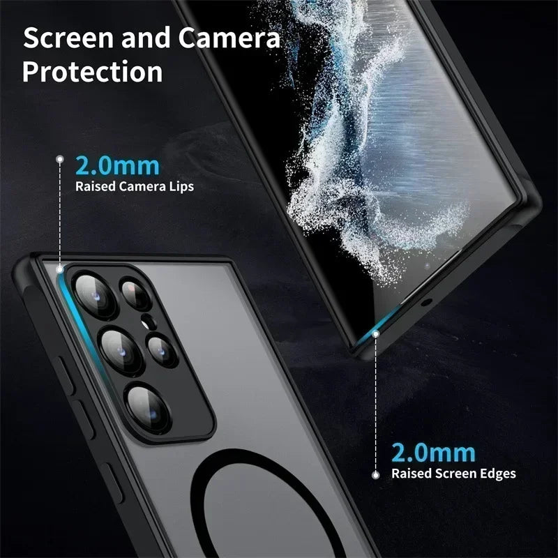 Matte Hard Case for Samsung Galaxy S21/S22/S23 with MagSafe Compatibility