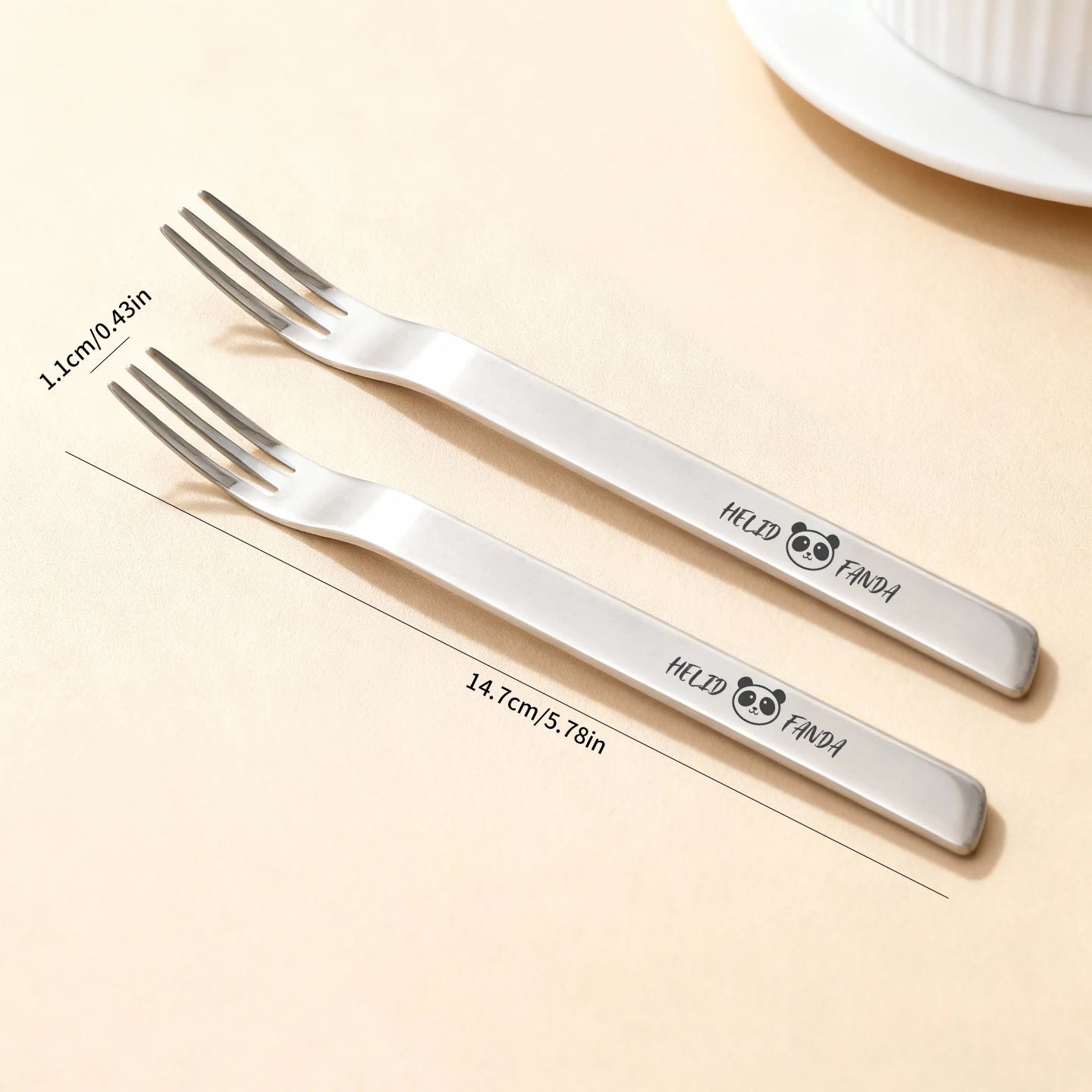 2-in-1 Dual-Purpose Long Handle Fork & Spoon Set - Reusable Stainless Steel
