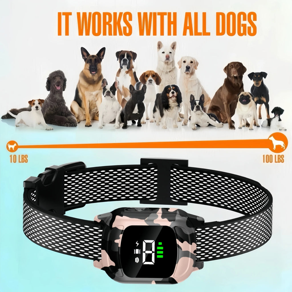 Rechargeable Camouflage Dog Anti-Barking Collar for Effective Training