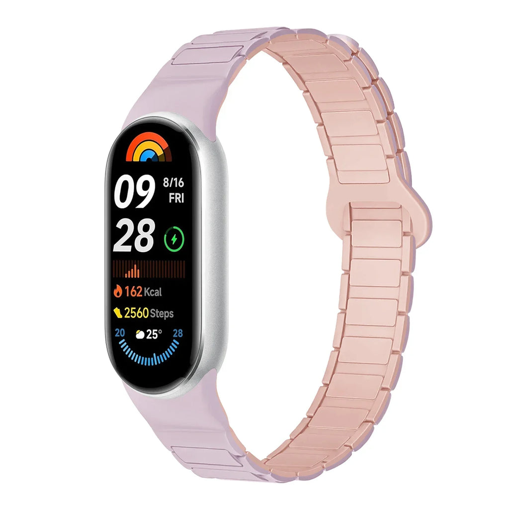 Premium Two-Tone Silicone Sports Watchband for Xiaomi Mi Band 8/9/10