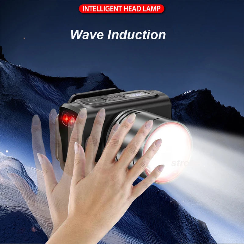 Ultra Bright Rechargeable Motion Sensor Headlamp - Waterproof & Adjustable