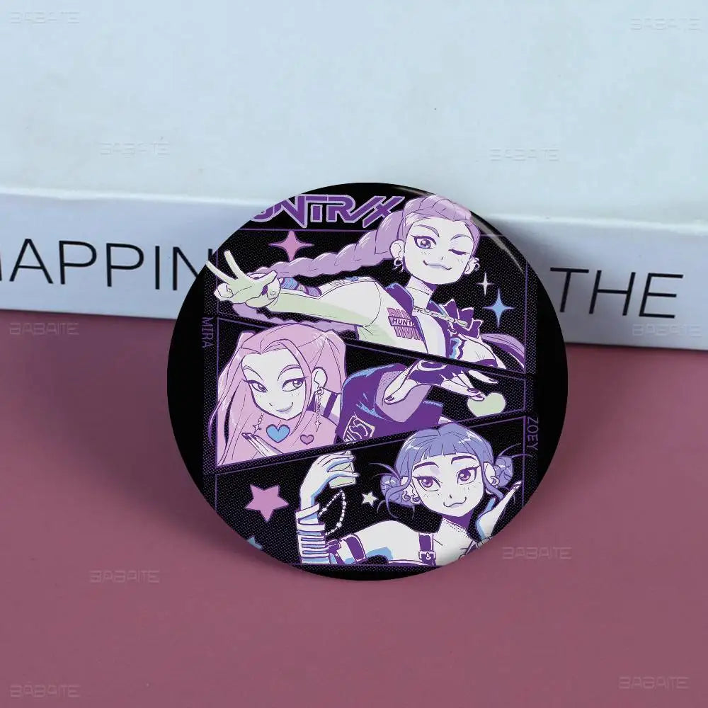 K-Pop Demon Hunters Anime Pin Button | Cute Cartoon Brooch Jewelry