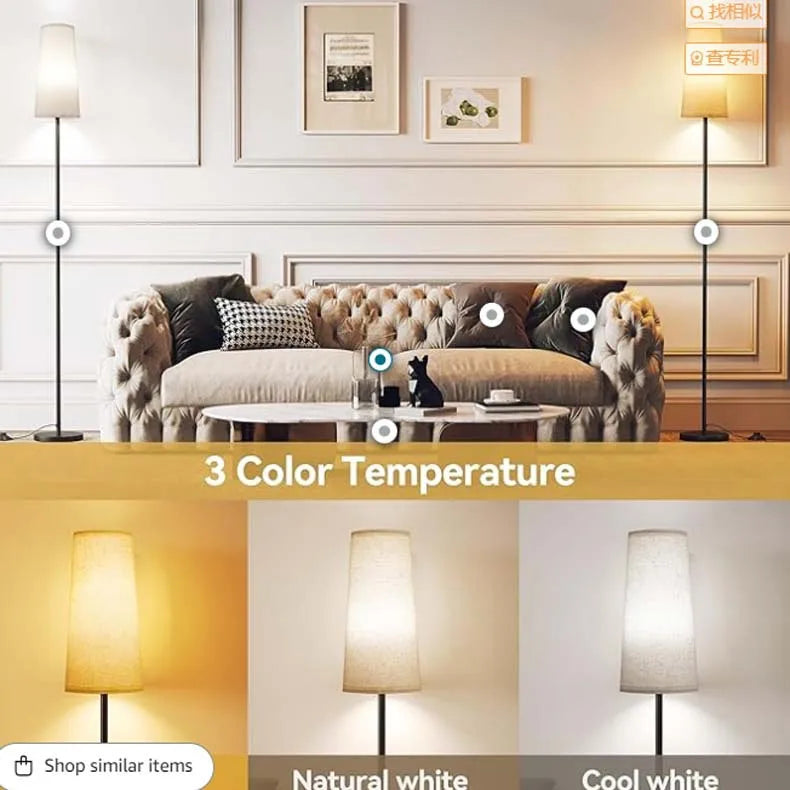 Modern Golden LED Floor Lamp - Luxurious Corner Lighting