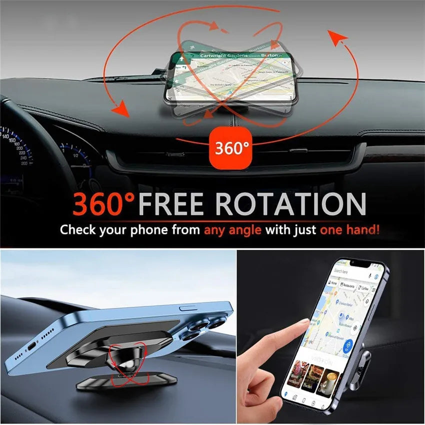 360° Magnetic Car Phone Holder for iPhone, Samsung & Xiaomi Devices