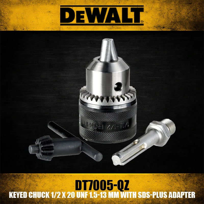 DEWALT 1/2" Keyed Chuck & SDS-Plus Adapter for Versatile Drilling