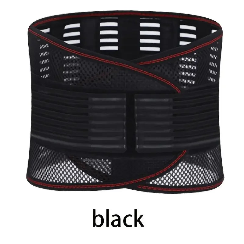 Breathable Lumbar Support Belt - Adjustable Compression Back Brace