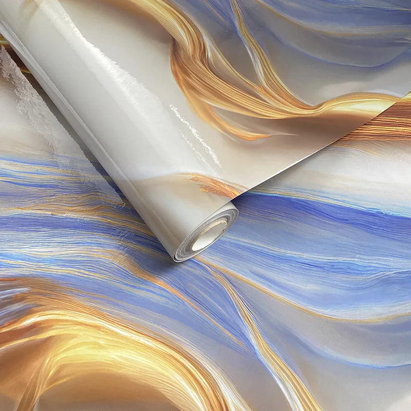 Gilded Marble Waterproof Self-Adhesive Wallpaper for Stylish Interiors