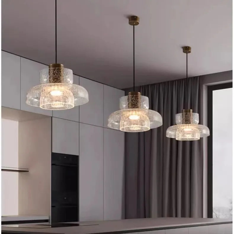 Modern Clear Glass Pendant Light Fixture for Home & Restaurant
