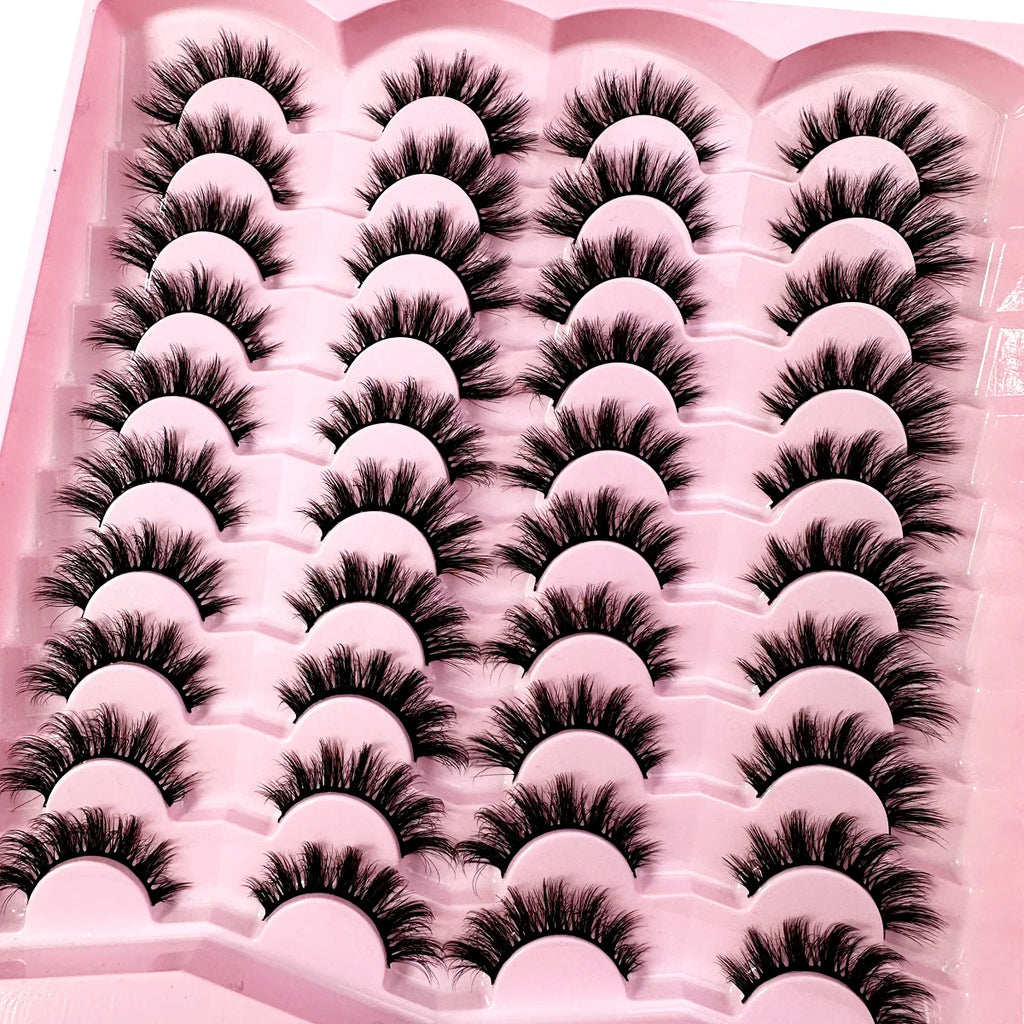 20 Pairs 5D Fluffy D Curl Lashes - Thick & Soft Cat Eye Extensions