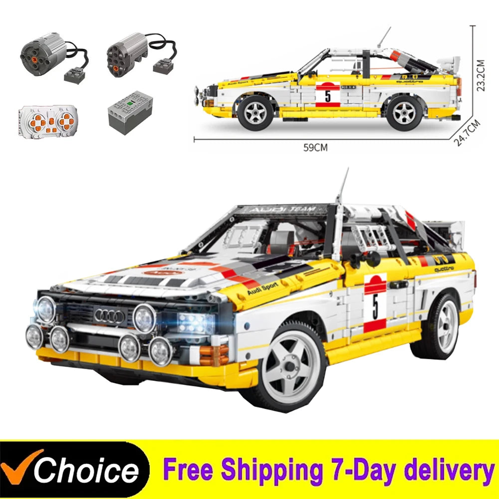3887Pcs 1:8 Remote Control Sports Car Building Blocks Set - Kids Gift