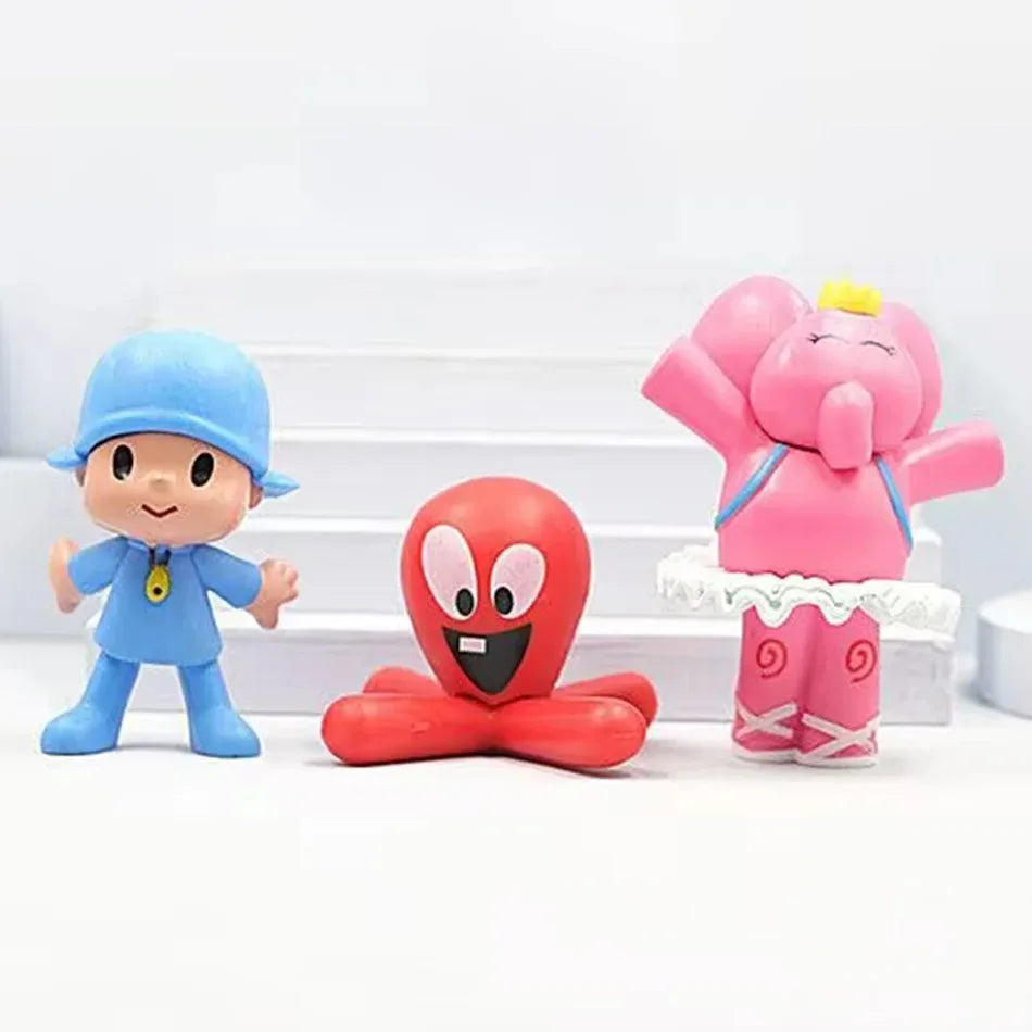 7Pc Pocoyo Animal Toy Set - Cute PVC Cartoon Figures
