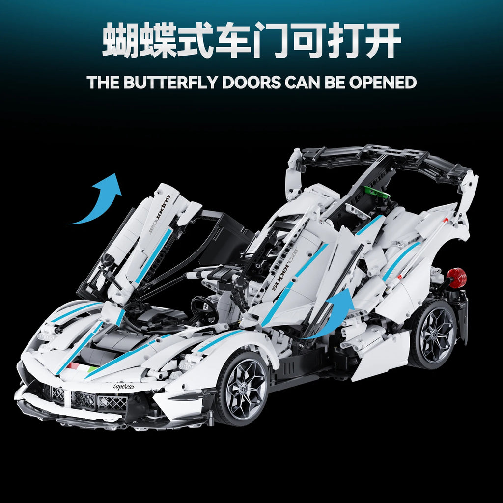MOULD KING 1:8 S8605 White Super Sports Car Building Blocks Set