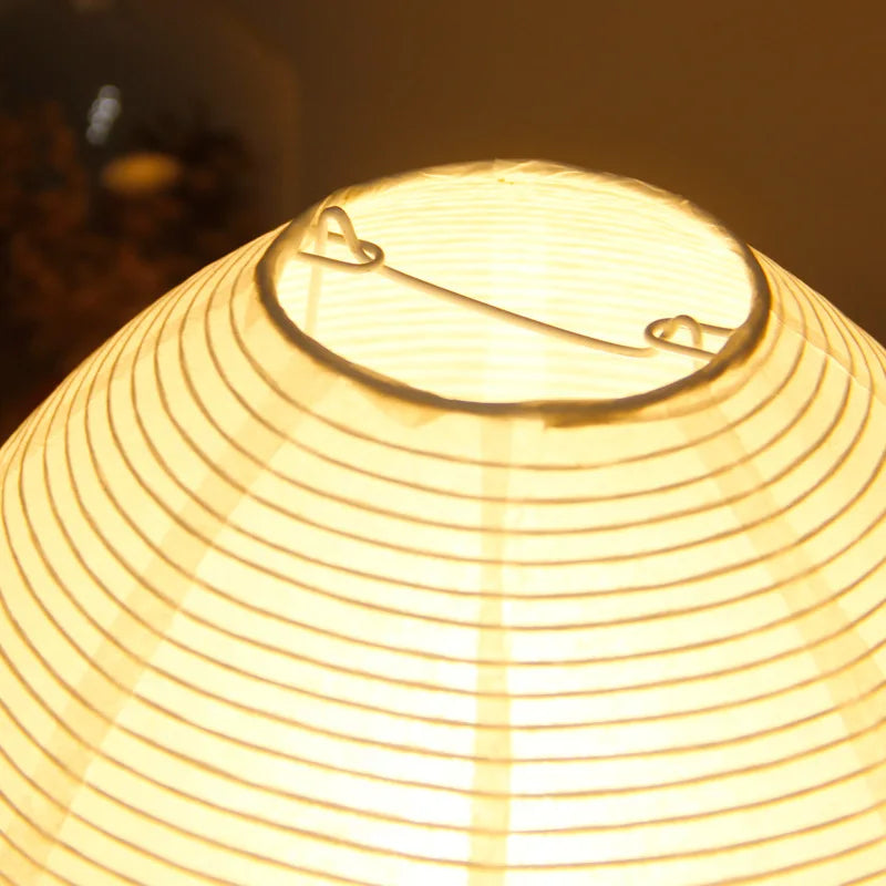 Nordic Japanese Lantern Floor Lamp with Soft Rice Paper Shade - LED