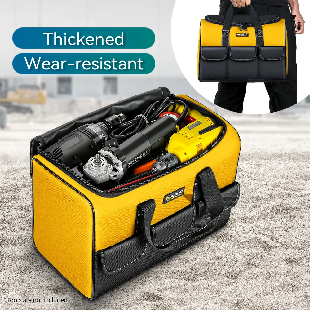 Large 17 Inch Tool Bag with 6 Exterior Pockets - Ideal for DIY Projects