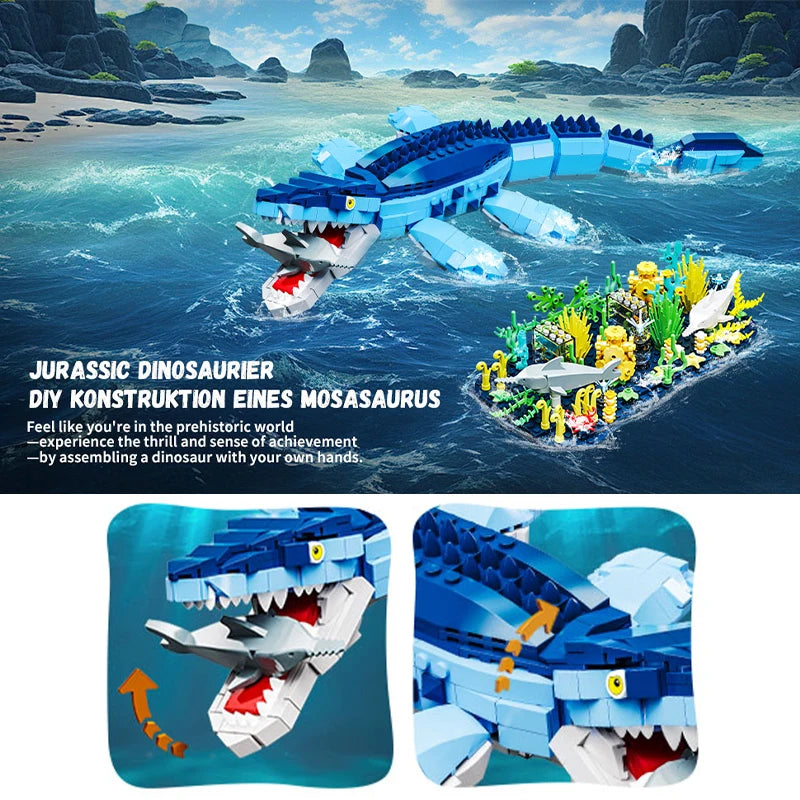 Dinosaur Building Blocks Set - Create Your Own Mosasaurus