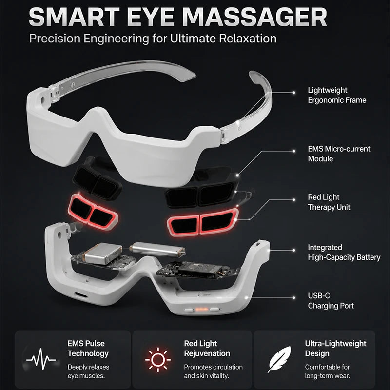 Beauty Remains Eye Massager - Red Light Therapy for Dark Circles